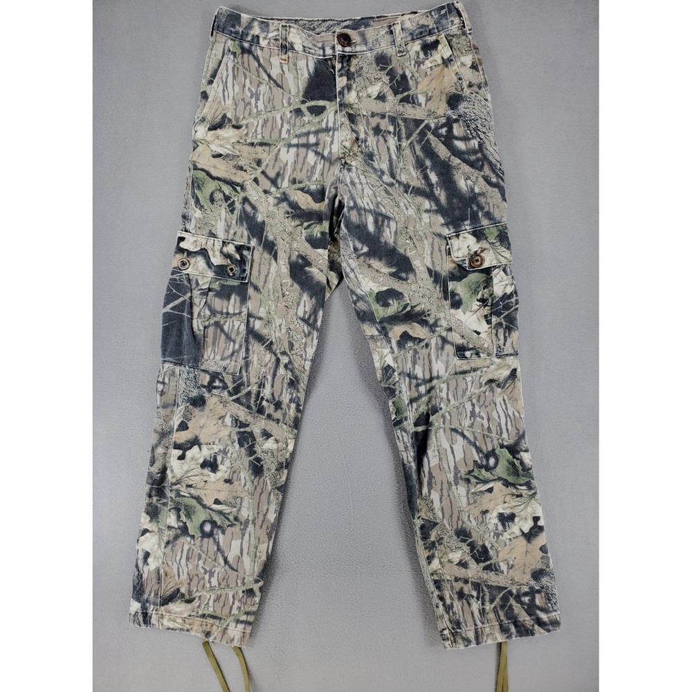 Vintage Mossy‎ Oak Pants Mens S Break Up Camo Cargo Pockets Baggy Fit Hunt Army
